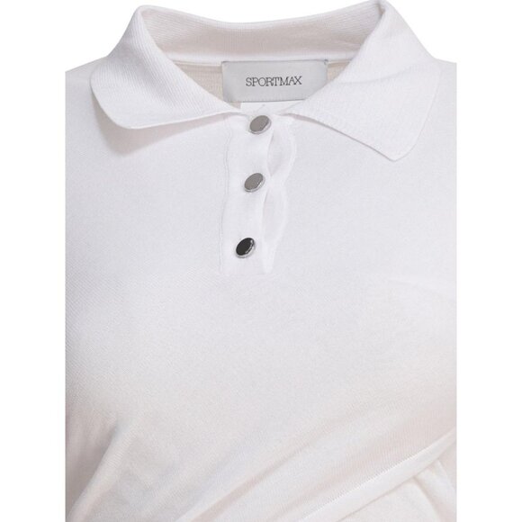 Max Mara Sportmax Cropped Short-Sleeved Polo Shirt tag size M Women - Picture 3 of 4